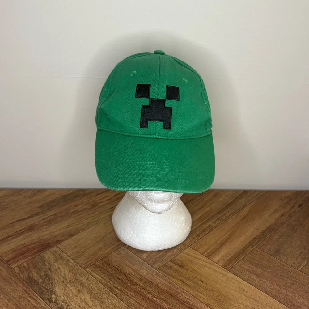 Green Creeper Kids Hat Boys Minecraft Hat SnapBack one size video gamer